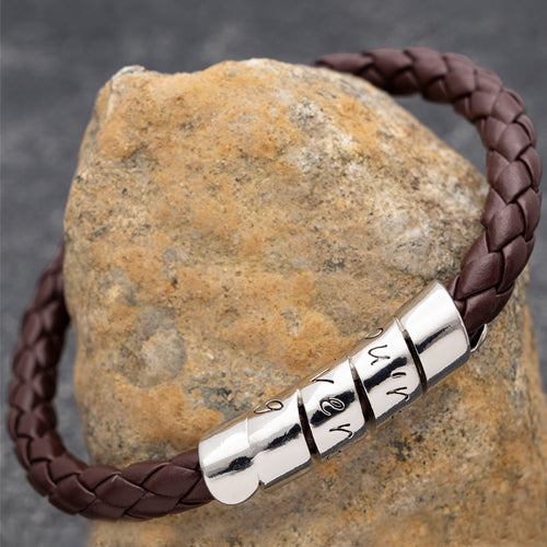 leather personalized bracelet