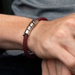 leather name bracelet for men