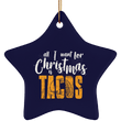 Tacos for Christmas Ceramic Star Handmade Ornament, Housewares - Daily Offers And Steals
