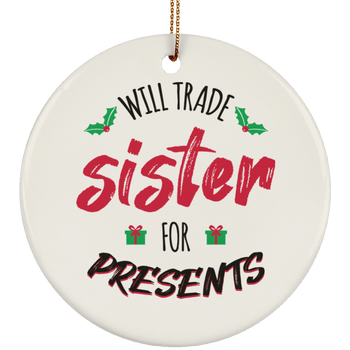 Will Trade Sister Ceramic Circle Holiday Tree Ornament, Housewares - Daily Offers And Steals