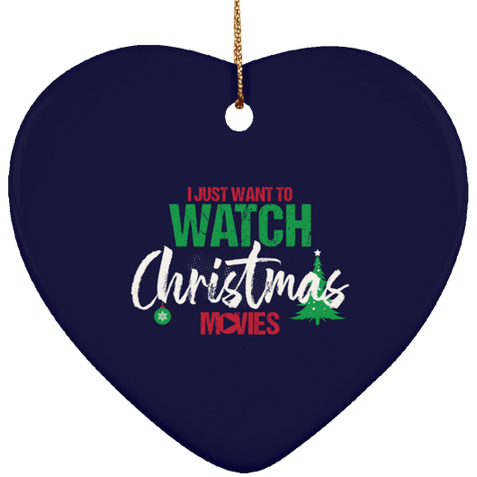 Watch Christmas Movies Ceramic Heart Ornament, Housewares - Daily Offers And Steals