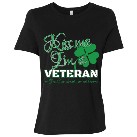 Kiss Me I'm A Veteran Casual Shirt For Women, T-Shirts - Daily Offers And Steals