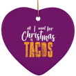 Tacos for Christmas Ceramic Heart Ornament Gift, Housewares - Daily Offers And Steals