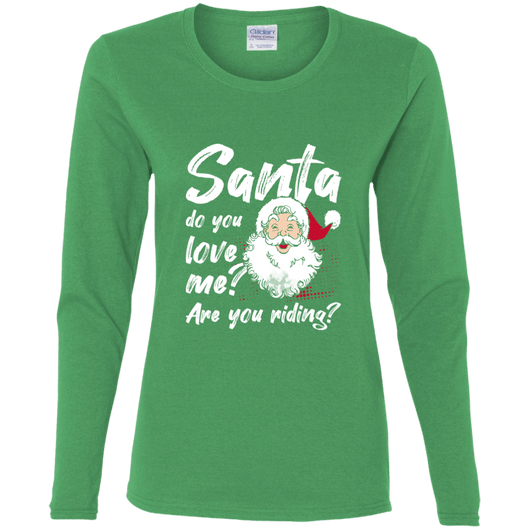 Santas Love Womens Christmas Novelty Shirt, T-Shirts - Daily Offers And Steals