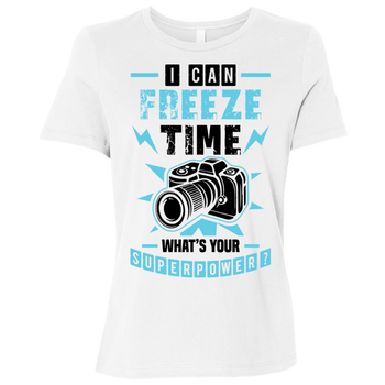 Freeze Time Photographer Short-Sleeve Bella Womens T-Shirt, T-Shirts - Daily Offers And Steals