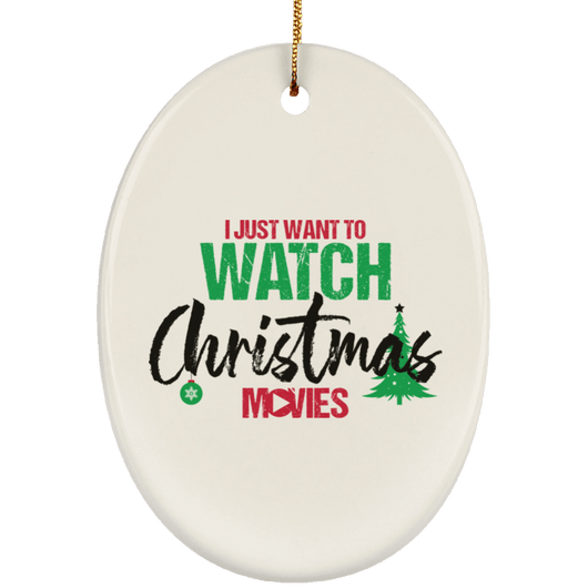 Watch Christmas Movies Ceramic Oval Holiday Ornament Deal, Housewares - Daily Offers And Steals