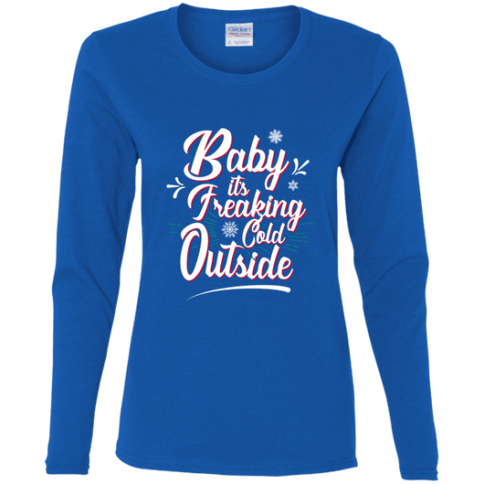 Baby It's Cold Outside Cotton Women's Christmas Shirt, T-Shirts - Daily Offers And Steals