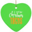 Tacos for Christmas Ceramic Heart Ornament Gift, Housewares - Daily Offers And Steals