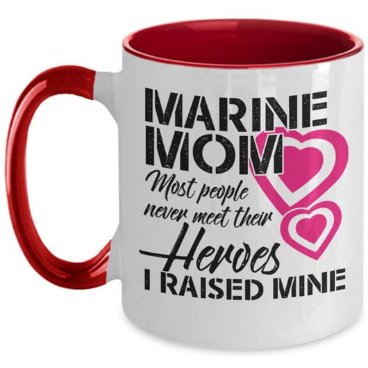 Marine Mom Veteran Two Toned Mug Gift, mugs - Daily Offers And Steals