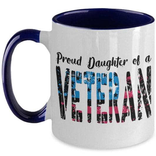 Daughter Of A Veteran Two-Toned Coffee Cup, mugs - Daily Offers And Steals