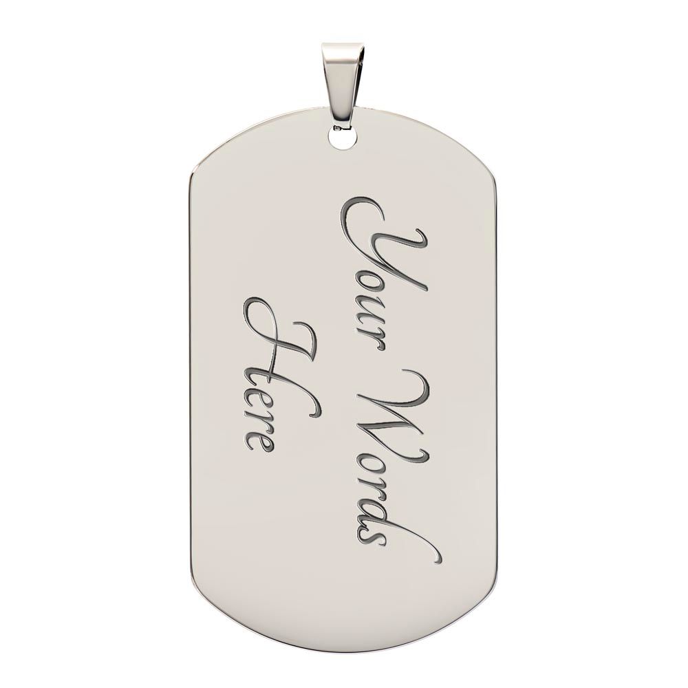 silver dog tag necklace engraved