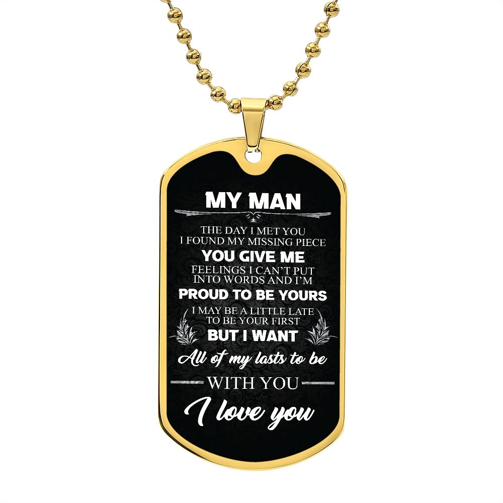 dog tag necklace gold