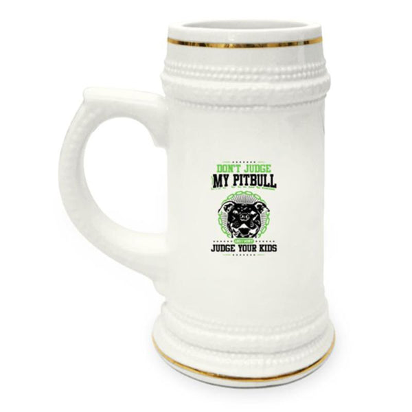 Personalized Don't Judge Pitbull Beer Stein Mug, Drinkware - Daily Offers And Steals