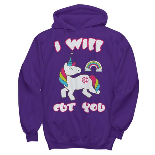 I Will Cut You Unicorn Men Women Pullover Hoodie, Shirts and Tops - Daily Offers And Steals