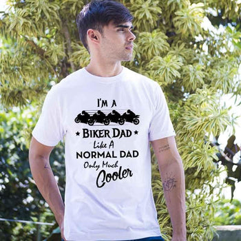 Cool Biker Dad Casual T Shirt for Men, Shirts and Tops - Daily Offers And Steals