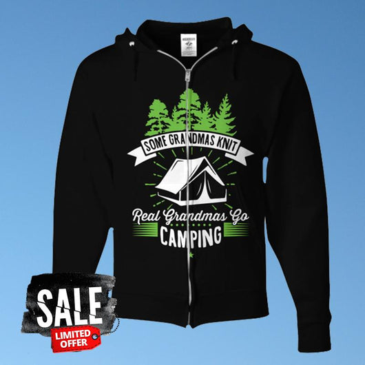 Grandmas Go Camping Women's Zip Up Hoodie, shirts and tops - Daily Offers And Steals