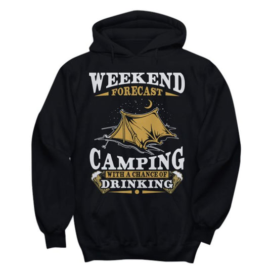 Weekend Forecast Camping Men Women Pullover Hoodie, Shirts And Tops - Daily Offers And Steals