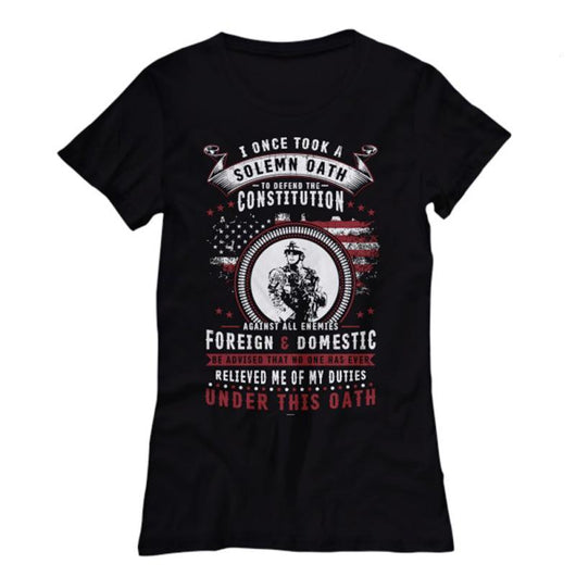 Proud US Veteran Oath Women's Tee Shirt, Shirt and Tops - Daily Offers And Steals