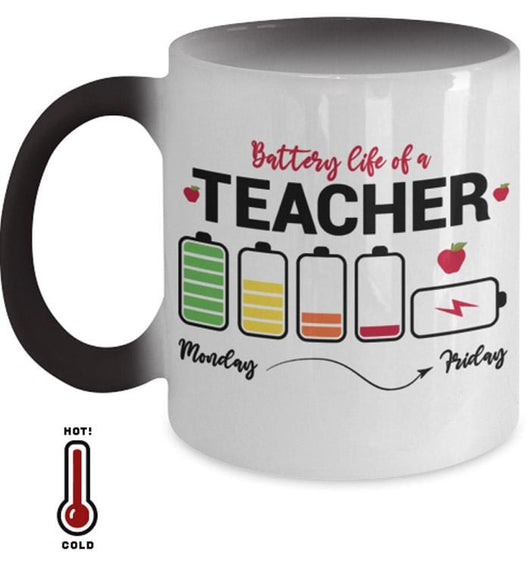 Battery Life Of A Teacher Color-Changing Coffee Mug