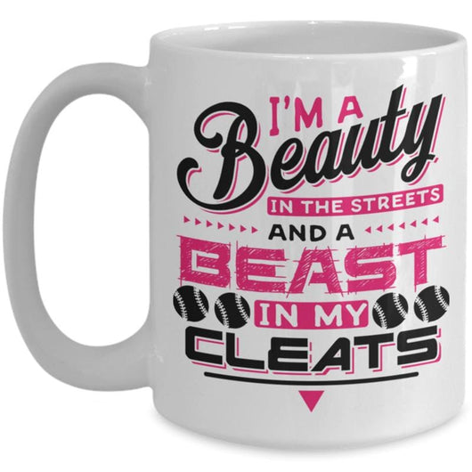 Beauty In Cleats Novelty Tea Coffee Mug, mugs - Daily Offers And Steals