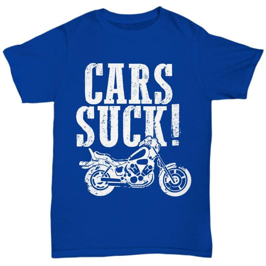 Cars Suck Motorcycle Casual Shirt for Men Women, Shirts and Tops - Daily Offers And Steals