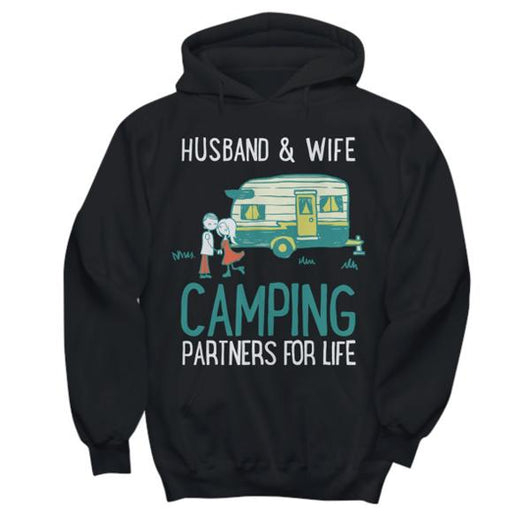 Husband and Wife Personalized Camping Hoodie, Shirts And Tops - Daily Offers And Steals