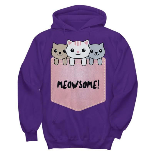 Meowsome Cat Lover Hoodie For Humans, Shirts and Tops - Daily Offers And Steals
