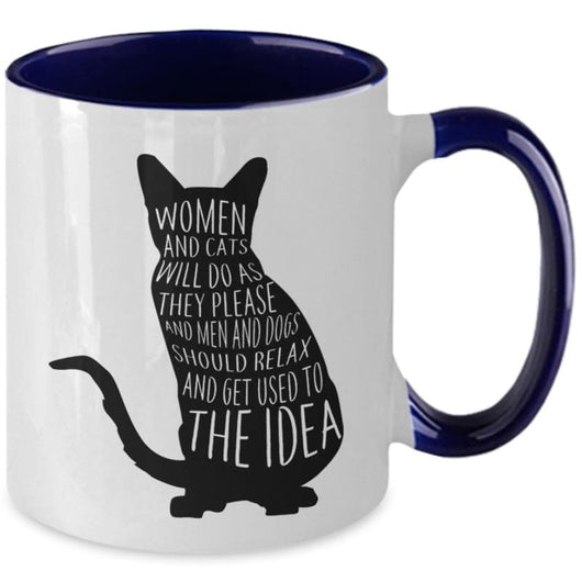 Women and Cats Lover Two-Toned Coffee Mug, mugs - Daily Offers And Steals