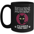 cat mug black