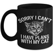 cat mug black