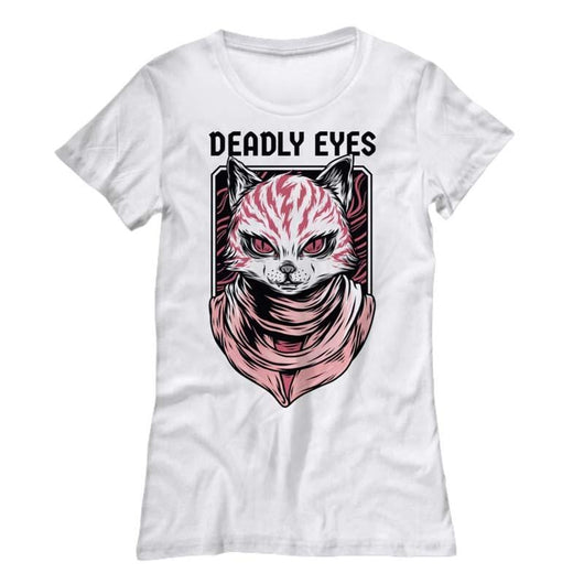Deadly Eyes Womens Cat Shirt Online, Shirts and Tops - Daily Offers And Steals