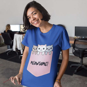 Meowsome Cute Cat Men Women Shirt, Shirts and Tops - Daily Offers And Steals