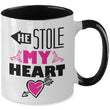 He Stole My Heart Valentines Day Two Toned Coffee Mug Gift, mugs - Daily Offers And Steals