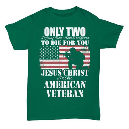Jesus and Veteran Casual Men And Women Shirt, Shirts And Tops - Daily Offers And Steals