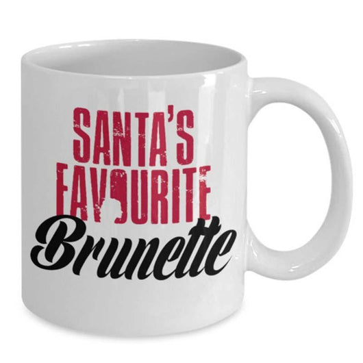 Santa's Favourite Brunette Holiday Mug, Drinkware - Daily Offers And Steals