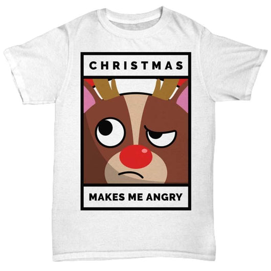 Christmas Makes Me Angry Reindeer Men Women Shirt, Shirts and Tops - Daily Offers And Steals