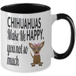 Chihuahuas Make Me Happy Dog Two-Toned Coffee Mug, mugs - Daily Offers And Steals
