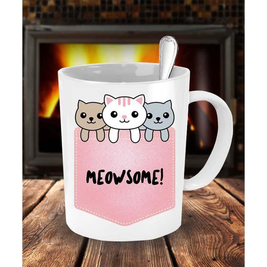 Unique Meowsome Cat Mom Dad Coffee Mug, mugs - Daily Offers And Steals