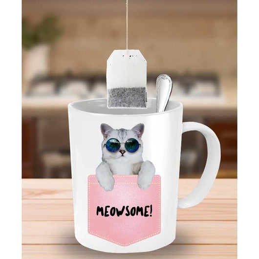 Meowsome Cat Ceramic Coffee Mug Gift, mugs - Daily Offers And Steals