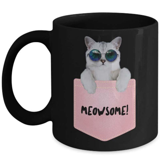 Meowsome Cat Ceramic Coffee Mug Gift, mugs - Daily Offers And Steals