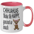 Chihuahuas Make Me Happy Dog Two-Toned Coffee Mug, mugs - Daily Offers And Steals
