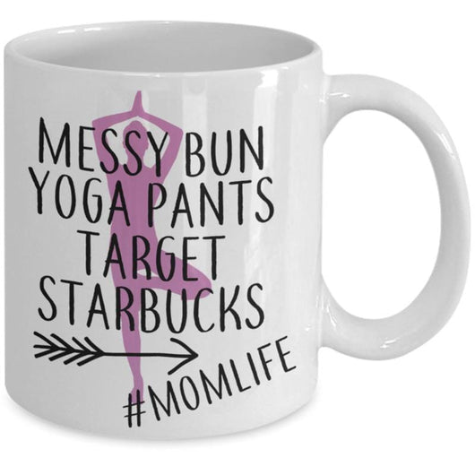 Messy Bun Yoga Pants Mom Novelty Coffee Mug, mugs - Daily Offers And Steals