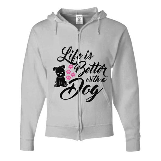 Life Is Better With A Dog Zip Up Hoodie, Shirts and Tops - Daily Offers And Steals