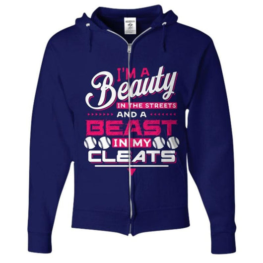 Beauty In Cleats Women's Zip Up Hoodie, Shirts and Tops - Daily Offers And Steals