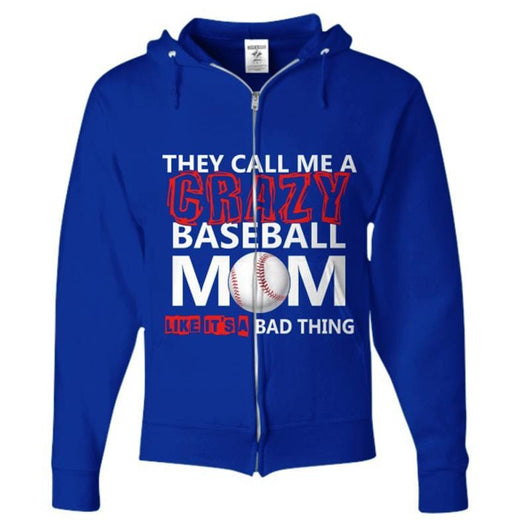 Crazy Baseball Mom Zip Up Hoodie, shirts and tops - Daily Offers And Steals