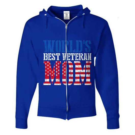 World's Best Veteran Mom Zip Up Hoodie, Shirts and Tops - Daily Offers And Steals
