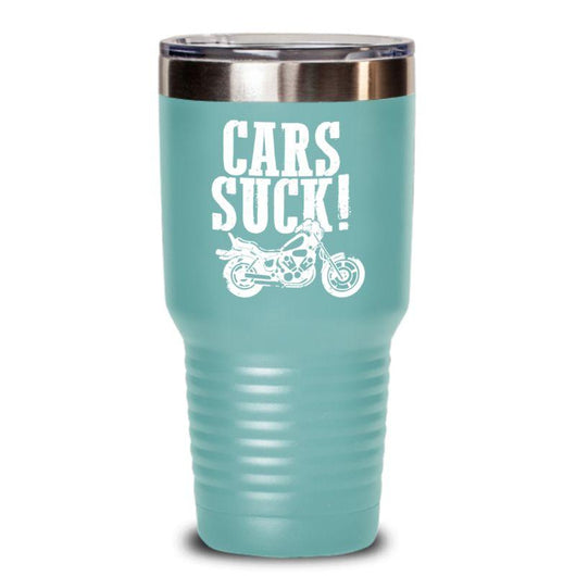 Cars Suck Biker Insulated Tumbler Coffee Mug, tumblers - Daily Offers And Steals