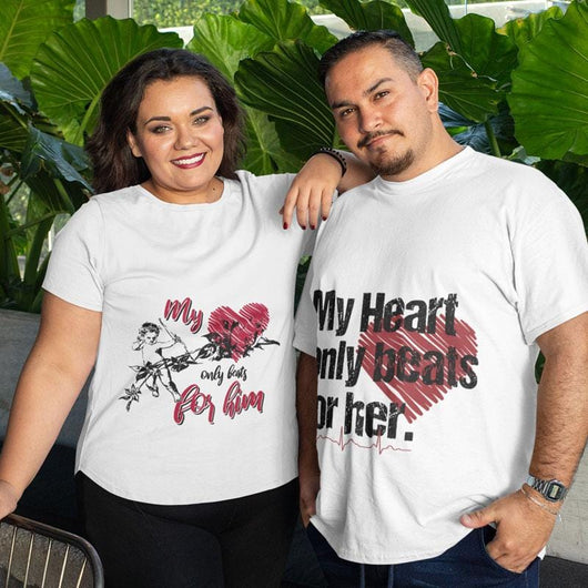 My Heart Beats For Her Valentines Day T-Shirt, Shirts and Tops - Daily Offers And Steals