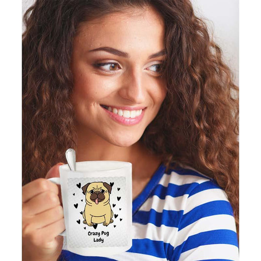 Crazy Pug Lady Dog Lover Mug, mugs - Daily Offers And Steals