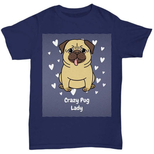 Crazy Pug Lady Funny Dog Lover Shirt, Shirts and Tops - Daily Offers And Steals